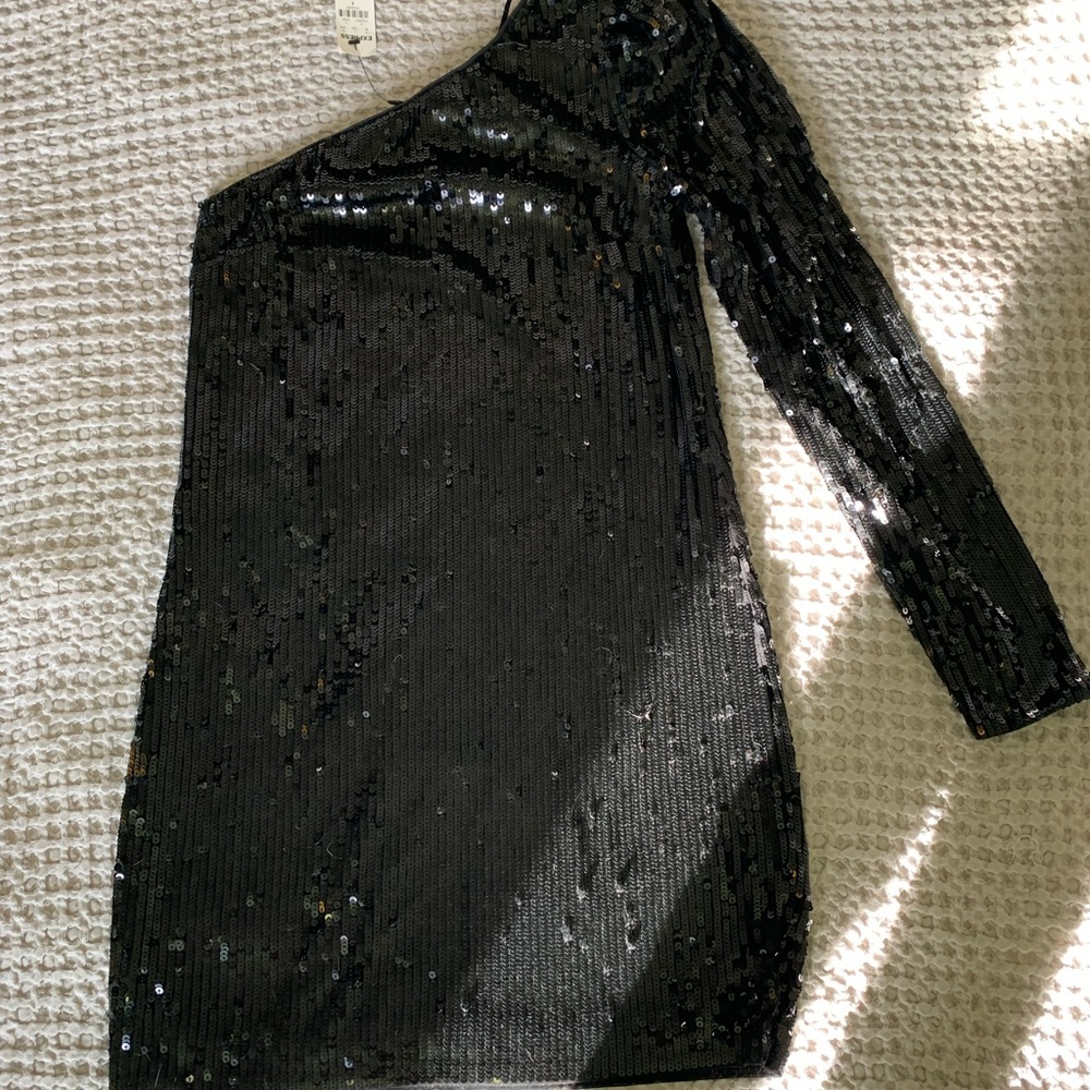 Asymmetrical Sequin Cocktail Dress